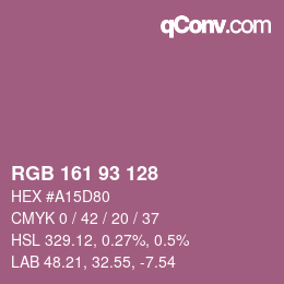 カラーコード: RGB 161 93 128 | qconv.com