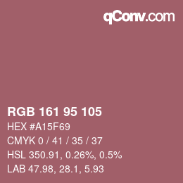 Color code: RGB 161 95 105 | qconv.com