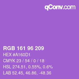 カラーコード: RGB 161 96 209 | qconv.com