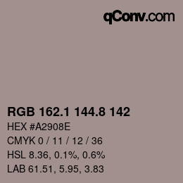 Color code: RGB 162.1 144.8 142 | qconv.com