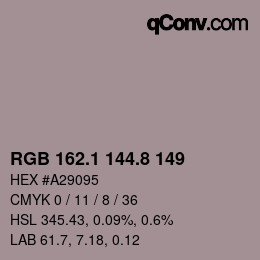 Color code: RGB 162.1 144.8 149 | qconv.com