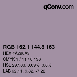 Color code: RGB 162.1 144.8 163 | qconv.com