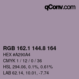 Color code: RGB 162.1 144.8 164 | qconv.com