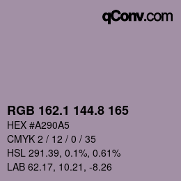 Color code: RGB 162.1 144.8 165 | qconv.com