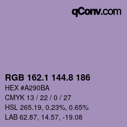 Color code: RGB 162.1 144.8 186 | qconv.com