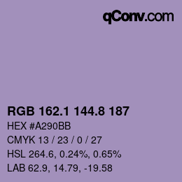 Color code: RGB 162.1 144.8 187 | qconv.com