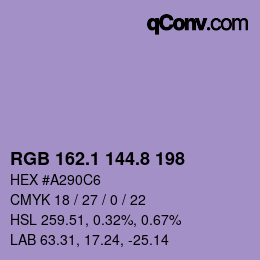 Color code: RGB 162.1 144.8 198 | qconv.com