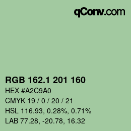 カラーコード: RGB 162.1 201 160 | qconv.com