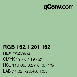カラーコード: RGB 162.1 201 162 | qconv.com