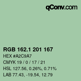 カラーコード: RGB 162.1 201 167 | qconv.com