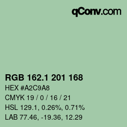 Farbcode: RGB 162.1 201 168 | qconv.com
