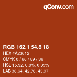 Color code: RGB 162.1 54.8 18 | qconv.com