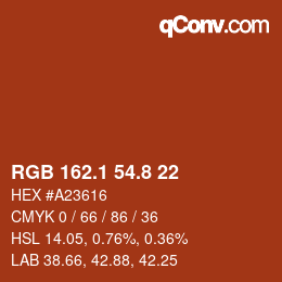 Color code: RGB 162.1 54.8 22 | qconv.com