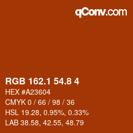 Color code: RGB 162.1 54.8 4 | qconv.com