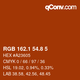 Color code: RGB 162.1 54.8 5 | qconv.com