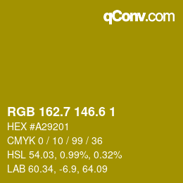 カラーコード: RGB 162.7 146.6 1 | qconv.com