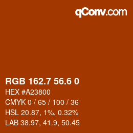 カラーコード: RGB 162.7 56.6 0 | qconv.com