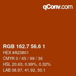 カラーコード: RGB 162.7 56.6 1 | qconv.com