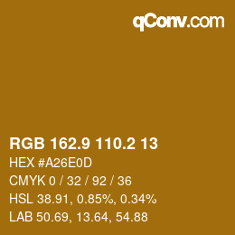カラーコード: RGB 162.9 110.2 13 | qconv.com