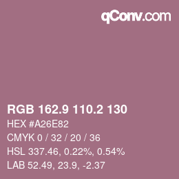 カラーコード: RGB 162.9 110.2 130 | qconv.com