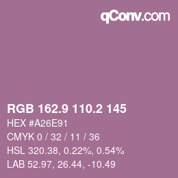 Color code: RGB 162.9 110.2 145 | qconv.com