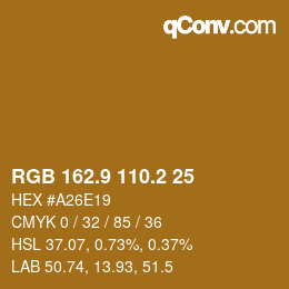 カラーコード: RGB 162.9 110.2 25 | qconv.com