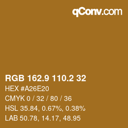 カラーコード: RGB 162.9 110.2 32 | qconv.com