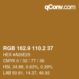 カラーコード: RGB 162.9 110.2 37 | qconv.com