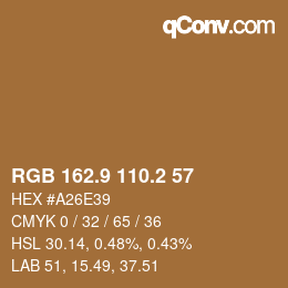カラーコード: RGB 162.9 110.2 57 | qconv.com