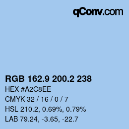 Color code: RGB 162.9 200.2 238 | qconv.com
