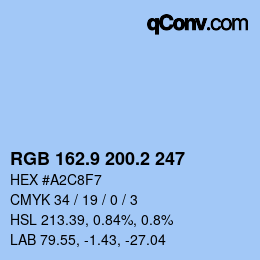 Color code: RGB 162.9 200.2 247 | qconv.com