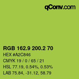 カラーコード: RGB 162.9 200.2 70 | qconv.com