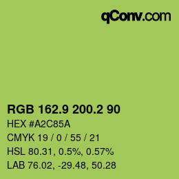 カラーコード: RGB 162.9 200.2 90 | qconv.com