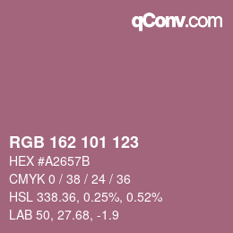 Farbcode: RGB 162 101 123 | qconv.com