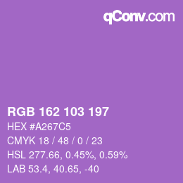 カラーコード: RGB 162 103 197 | qconv.com