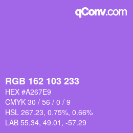 Color code: RGB 162 103 233 | qconv.com