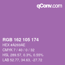 Color code: RGB 162 105 174 | qconv.com