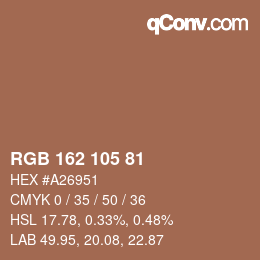 Color code: RGB 162 105 81 | qconv.com