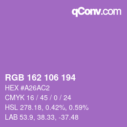 Color code: RGB 162 106 194 | qconv.com