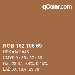 Code couleur: RGB 162 106 69 | qconv.com