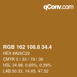 カラーコード: RGB 162 108.8 34.4 | qconv.com