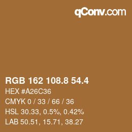 カラーコード: RGB 162 108.8 54.4 | qconv.com