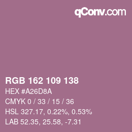 Código de color: RGB 162 109 138 | qconv.com