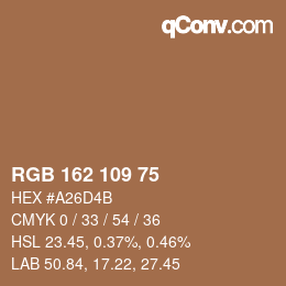 カラーコード: RGB 162 109 75 | qconv.com