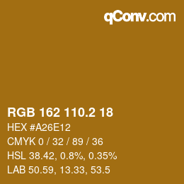 カラーコード: RGB 162 110.2 18 | qconv.com