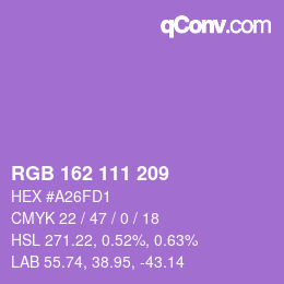 Color code: RGB 162 111 209 | qconv.com
