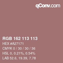 Código de color: RGB 162 113 113 | qconv.com