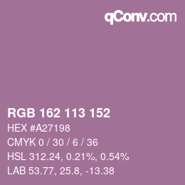 Code couleur: RGB 162 113 152 | qconv.com