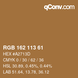 Color code: RGB 162 113 61 | qconv.com