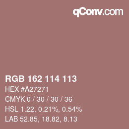 Color code: RGB 162 114 113 | qconv.com